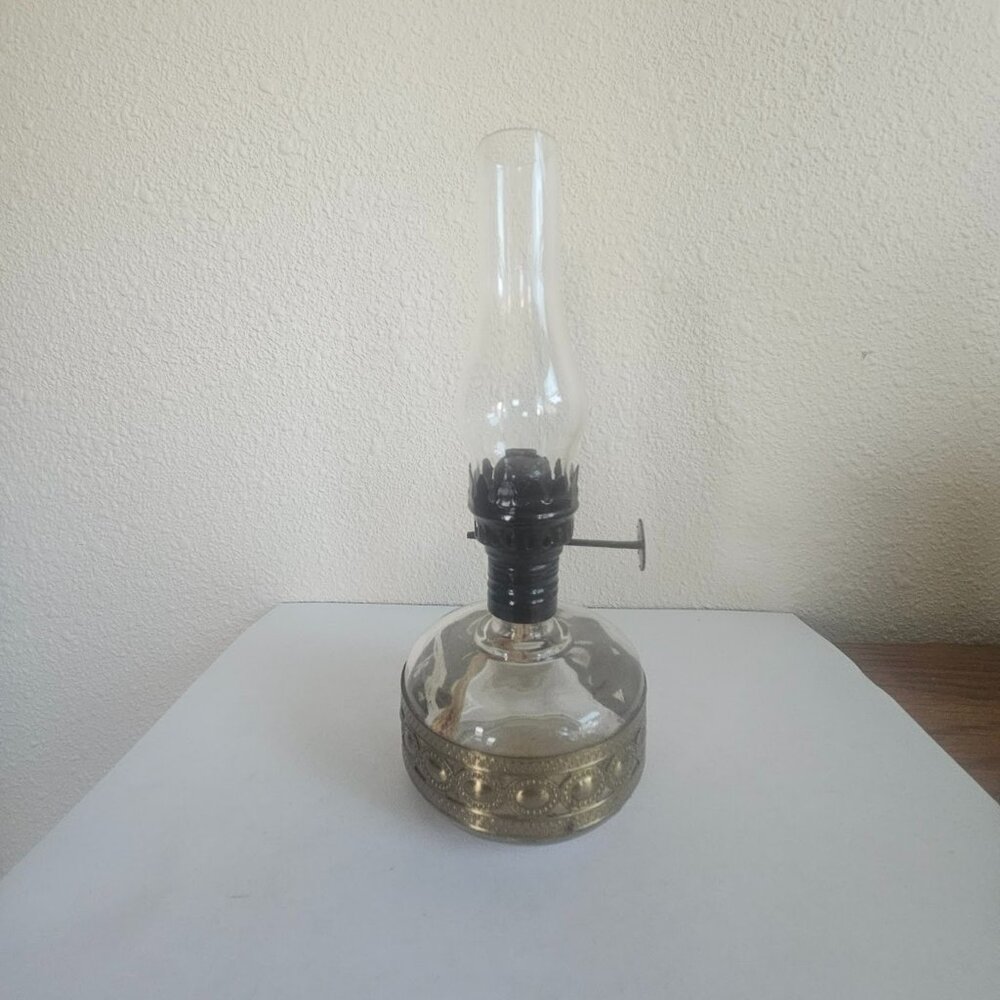 Vintage WB & Co Small Pressed Kerosene Lamp